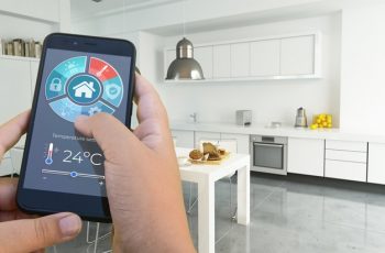 Person operating AC via smart home wifi solution